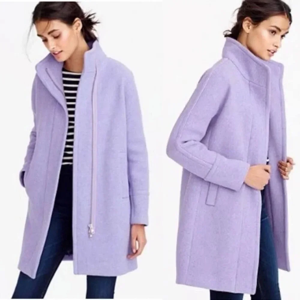 J. Crew Factory Cocoon Lavender Pea Coat Size 6 - GUC - Picture 11 of 11